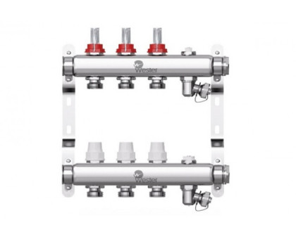Коллектор нерж. Wester W902 1-3/4 в сборе с расходомерами на 3 выхода