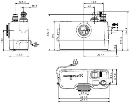 Установка канализационная SOLOLIFT2 WC-1 Grundfos 97775314